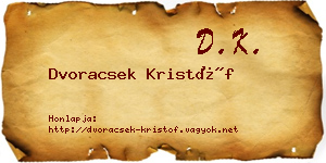 Dvoracsek Kristóf névjegykártya